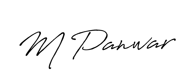 if you are searching for the best signature style for your name M Panwar. so please give up your signature search. here we have designed multiple signature styles  using Antro_Vectra_Bolder. M Panwar signature style 7 images and pictures png