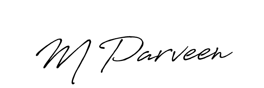 How to make M Parveen name signature. Use Antro_Vectra_Bolder style for creating short signs online. This is the latest handwritten sign. M Parveen signature style 7 images and pictures png