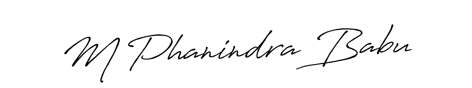 Make a beautiful signature design for name M Phanindra Babu. With this signature (Antro_Vectra_Bolder) style, you can create a handwritten signature for free. M Phanindra Babu signature style 7 images and pictures png