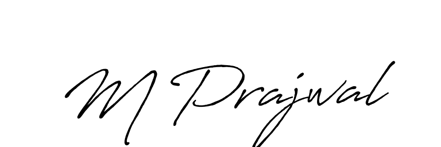 Use a signature maker to create a handwritten signature online. With this signature software, you can design (Antro_Vectra_Bolder) your own signature for name M Prajwal. M Prajwal signature style 7 images and pictures png