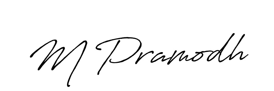 Design your own signature with our free online signature maker. With this signature software, you can create a handwritten (Antro_Vectra_Bolder) signature for name M Pramodh. M Pramodh signature style 7 images and pictures png