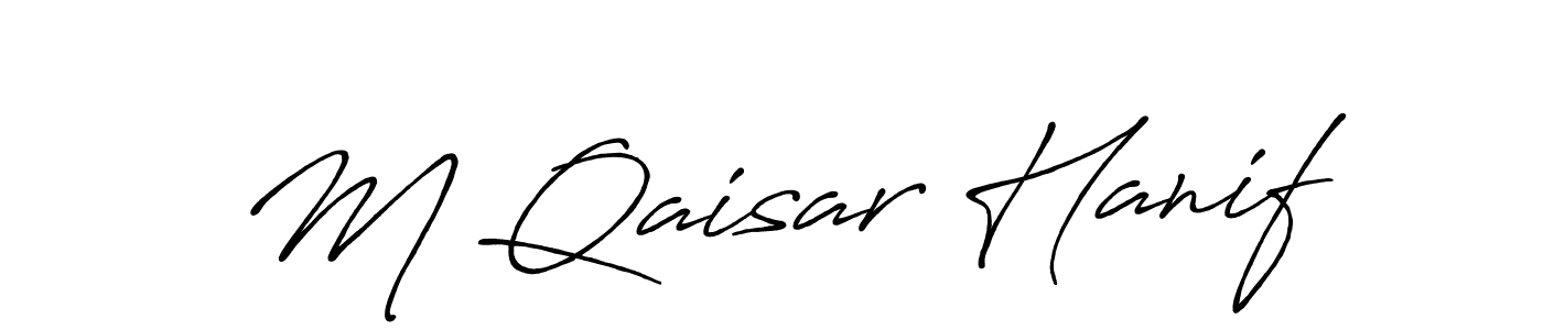 Make a beautiful signature design for name M Qaisar Hanif. With this signature (Antro_Vectra_Bolder) style, you can create a handwritten signature for free. M Qaisar Hanif signature style 7 images and pictures png