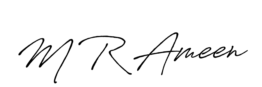 How to make M R Ameen name signature. Use Antro_Vectra_Bolder style for creating short signs online. This is the latest handwritten sign. M R Ameen signature style 7 images and pictures png