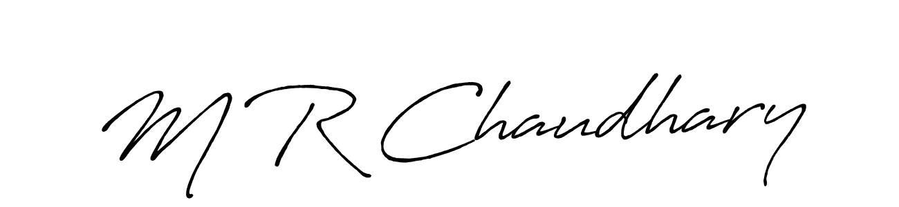 Use a signature maker to create a handwritten signature online. With this signature software, you can design (Antro_Vectra_Bolder) your own signature for name M R Chaudhary. M R Chaudhary signature style 7 images and pictures png