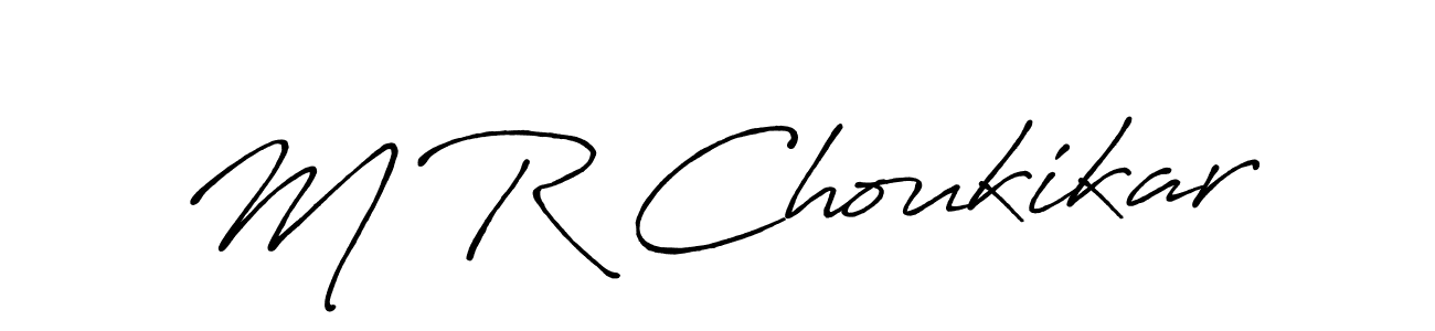 Use a signature maker to create a handwritten signature online. With this signature software, you can design (Antro_Vectra_Bolder) your own signature for name M R Choukikar. M R Choukikar signature style 7 images and pictures png