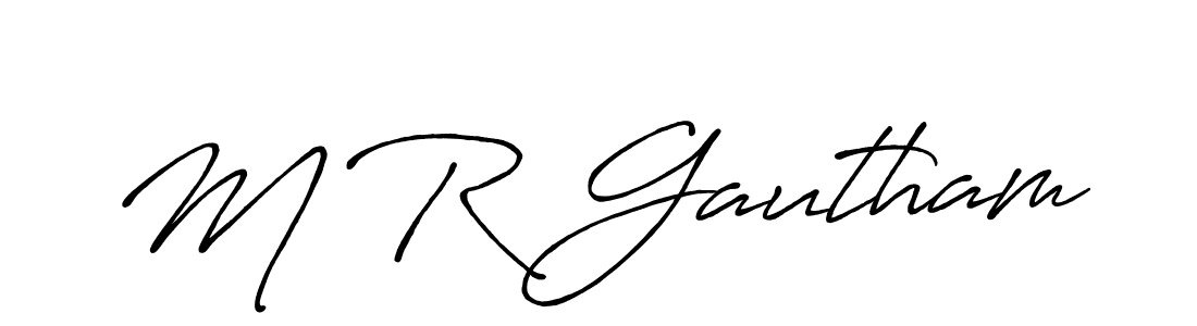 How to make M R Gautham signature? Antro_Vectra_Bolder is a professional autograph style. Create handwritten signature for M R Gautham name. M R Gautham signature style 7 images and pictures png