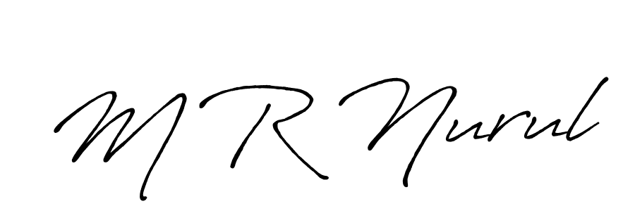 How to make M R Nurul name signature. Use Antro_Vectra_Bolder style for creating short signs online. This is the latest handwritten sign. M R Nurul signature style 7 images and pictures png