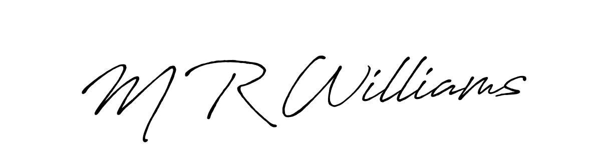 It looks lik you need a new signature style for name M R Williams. Design unique handwritten (Antro_Vectra_Bolder) signature with our free signature maker in just a few clicks. M R Williams signature style 7 images and pictures png