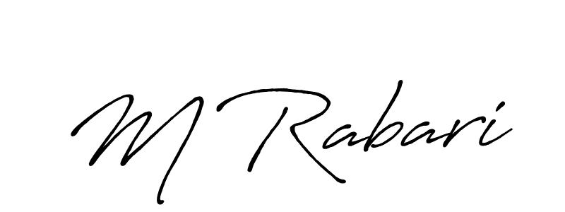 Make a beautiful signature design for name M Rabari. With this signature (Antro_Vectra_Bolder) style, you can create a handwritten signature for free. M Rabari signature style 7 images and pictures png