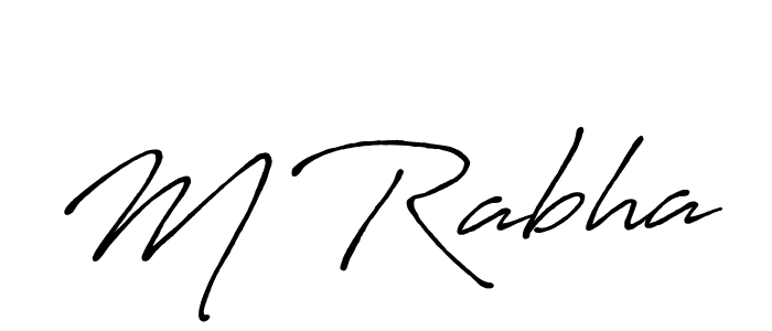 How to make M Rabha name signature. Use Antro_Vectra_Bolder style for creating short signs online. This is the latest handwritten sign. M Rabha signature style 7 images and pictures png