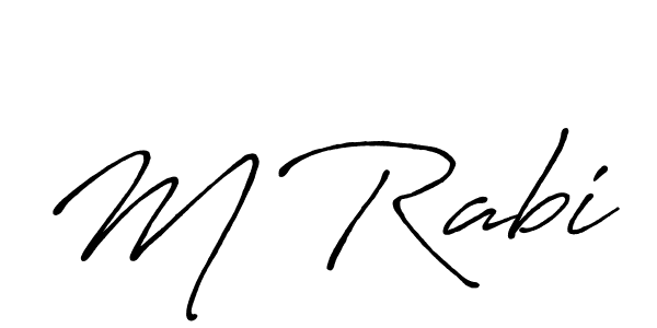 Make a beautiful signature design for name M Rabi. With this signature (Antro_Vectra_Bolder) style, you can create a handwritten signature for free. M Rabi signature style 7 images and pictures png