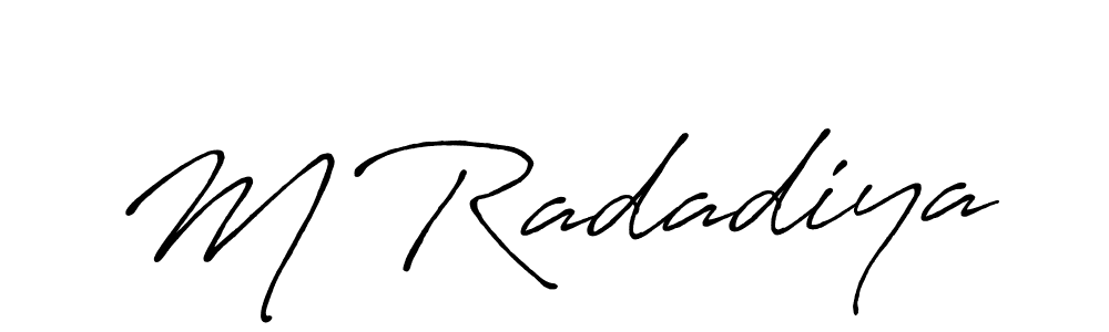 This is the best signature style for the M Radadiya name. Also you like these signature font (Antro_Vectra_Bolder). Mix name signature. M Radadiya signature style 7 images and pictures png