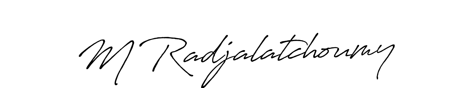 Design your own signature with our free online signature maker. With this signature software, you can create a handwritten (Antro_Vectra_Bolder) signature for name M Radjalatchoumy. M Radjalatchoumy signature style 7 images and pictures png