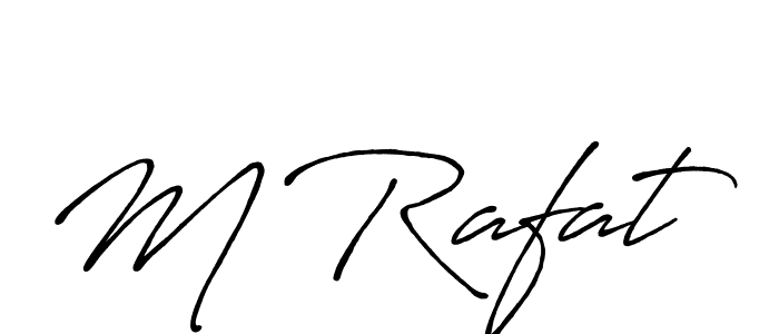 How to make M Rafat name signature. Use Antro_Vectra_Bolder style for creating short signs online. This is the latest handwritten sign. M Rafat signature style 7 images and pictures png