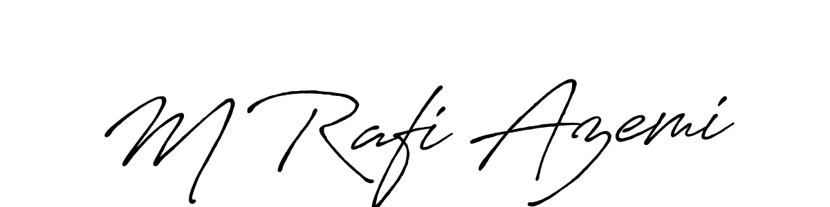 Use a signature maker to create a handwritten signature online. With this signature software, you can design (Antro_Vectra_Bolder) your own signature for name M Rafi Azemi. M Rafi Azemi signature style 7 images and pictures png