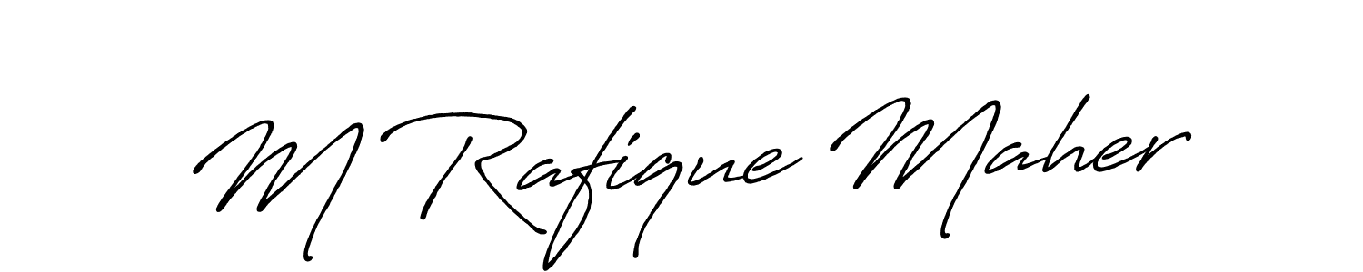 Design your own signature with our free online signature maker. With this signature software, you can create a handwritten (Antro_Vectra_Bolder) signature for name M Rafique Maher. M Rafique Maher signature style 7 images and pictures png