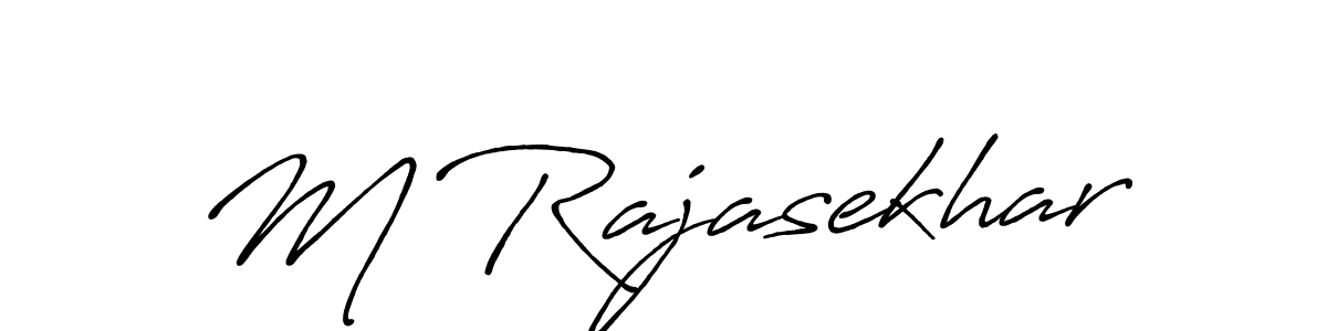 Use a signature maker to create a handwritten signature online. With this signature software, you can design (Antro_Vectra_Bolder) your own signature for name M Rajasekhar. M Rajasekhar signature style 7 images and pictures png