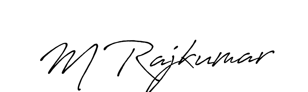if you are searching for the best signature style for your name M Rajkumar. so please give up your signature search. here we have designed multiple signature styles  using Antro_Vectra_Bolder. M Rajkumar signature style 7 images and pictures png
