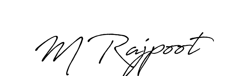 The best way (Antro_Vectra_Bolder) to make a short signature is to pick only two or three words in your name. The name M Rajpoot include a total of six letters. For converting this name. M Rajpoot signature style 7 images and pictures png