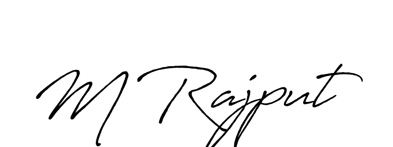 Use a signature maker to create a handwritten signature online. With this signature software, you can design (Antro_Vectra_Bolder) your own signature for name M Rajput. M Rajput signature style 7 images and pictures png