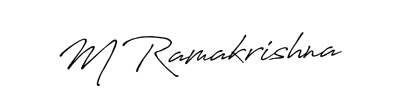 Create a beautiful signature design for name M Ramakrishna. With this signature (Antro_Vectra_Bolder) fonts, you can make a handwritten signature for free. M Ramakrishna signature style 7 images and pictures png