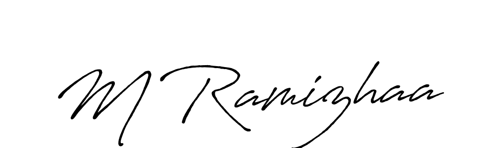 Similarly Antro_Vectra_Bolder is the best handwritten signature design. Signature creator online .You can use it as an online autograph creator for name M Ramizhaa. M Ramizhaa signature style 7 images and pictures png