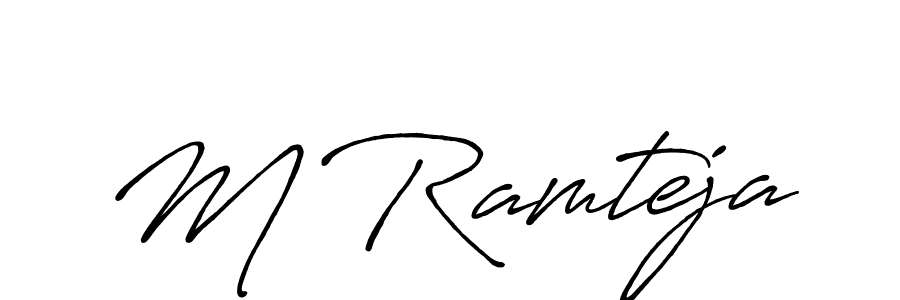 Similarly Antro_Vectra_Bolder is the best handwritten signature design. Signature creator online .You can use it as an online autograph creator for name M Ramteja. M Ramteja signature style 7 images and pictures png