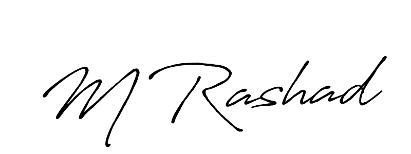 The best way (Antro_Vectra_Bolder) to make a short signature is to pick only two or three words in your name. The name M Rashad include a total of six letters. For converting this name. M Rashad signature style 7 images and pictures png