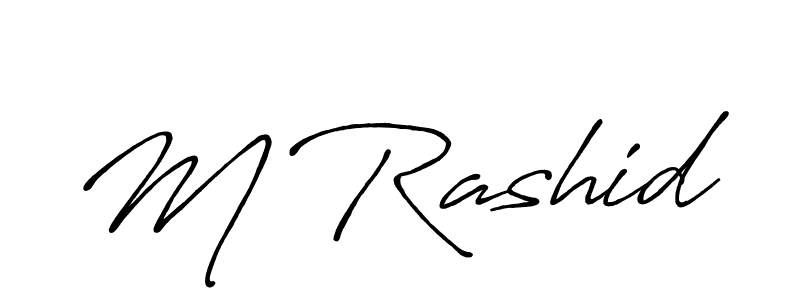 How to make M Rashid name signature. Use Antro_Vectra_Bolder style for creating short signs online. This is the latest handwritten sign. M Rashid signature style 7 images and pictures png
