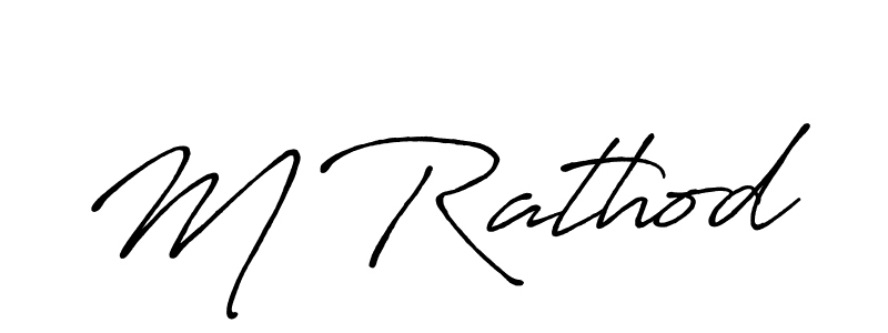 Make a beautiful signature design for name M Rathod. With this signature (Antro_Vectra_Bolder) style, you can create a handwritten signature for free. M Rathod signature style 7 images and pictures png