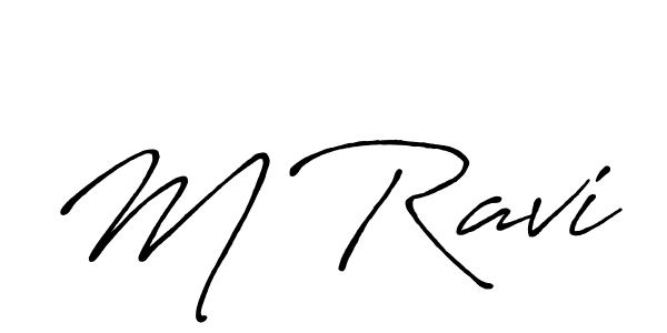 Make a beautiful signature design for name M Ravi. With this signature (Antro_Vectra_Bolder) style, you can create a handwritten signature for free. M Ravi signature style 7 images and pictures png