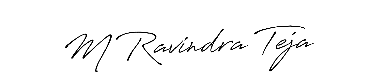 The best way (Antro_Vectra_Bolder) to make a short signature is to pick only two or three words in your name. The name M Ravindra Teja include a total of six letters. For converting this name. M Ravindra Teja signature style 7 images and pictures png