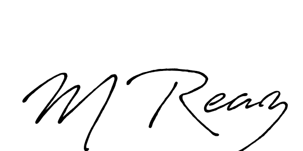 Use a signature maker to create a handwritten signature online. With this signature software, you can design (Antro_Vectra_Bolder) your own signature for name M Reaz. M Reaz signature style 7 images and pictures png