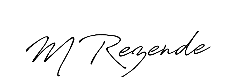 How to make M Rezende signature? Antro_Vectra_Bolder is a professional autograph style. Create handwritten signature for M Rezende name. M Rezende signature style 7 images and pictures png