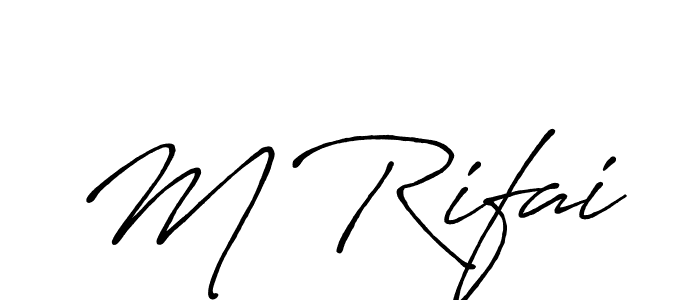 Use a signature maker to create a handwritten signature online. With this signature software, you can design (Antro_Vectra_Bolder) your own signature for name M Rifai. M Rifai signature style 7 images and pictures png