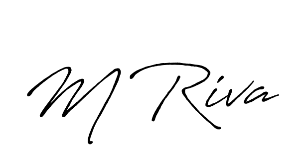 Design your own signature with our free online signature maker. With this signature software, you can create a handwritten (Antro_Vectra_Bolder) signature for name M Riva. M Riva signature style 7 images and pictures png