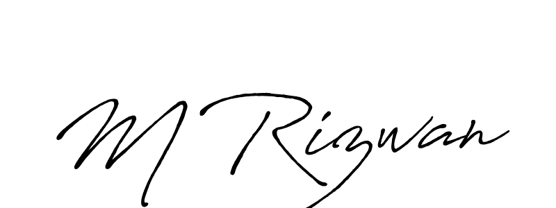 Create a beautiful signature design for name M Rizwan. With this signature (Antro_Vectra_Bolder) fonts, you can make a handwritten signature for free. M Rizwan signature style 7 images and pictures png