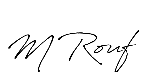 The best way (Antro_Vectra_Bolder) to make a short signature is to pick only two or three words in your name. The name M Rouf include a total of six letters. For converting this name. M Rouf signature style 7 images and pictures png