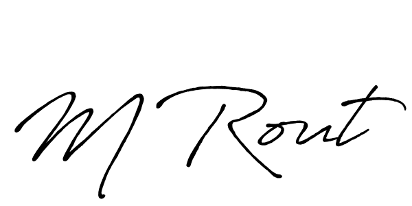 Create a beautiful signature design for name M Rout. With this signature (Antro_Vectra_Bolder) fonts, you can make a handwritten signature for free. M Rout signature style 7 images and pictures png