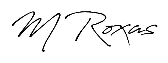 The Antro_Vectra_Bolder typeface gives name M Roxas a refined look. Suitable for certificates, diplomas, and official verification. M Roxas signature style 7 images and pictures png