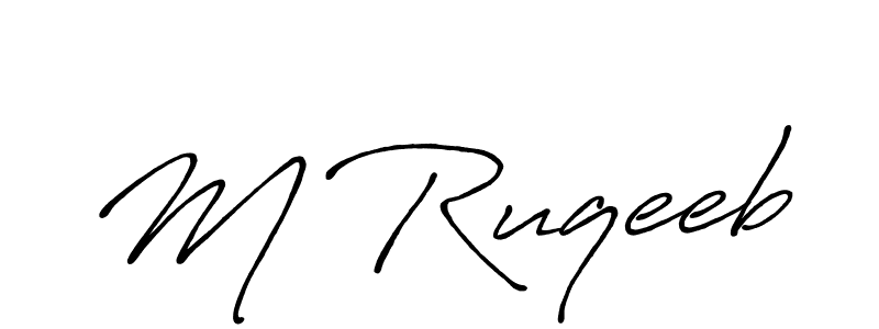 if you are searching for the best signature style for your name M Ruqeeb. so please give up your signature search. here we have designed multiple signature styles  using Antro_Vectra_Bolder. M Ruqeeb signature style 7 images and pictures png