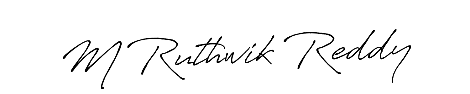 Similarly Antro_Vectra_Bolder is the best handwritten signature design. Signature creator online .You can use it as an online autograph creator for name M Ruthwik Reddy. M Ruthwik Reddy signature style 7 images and pictures png
