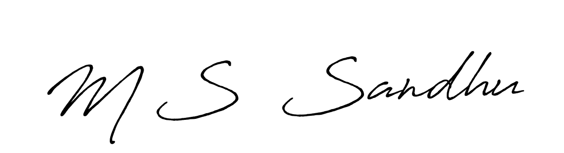 The best way (Antro_Vectra_Bolder) to make a short signature is to pick only two or three words in your name. The name M S  Sandhu include a total of six letters. For converting this name. M S  Sandhu signature style 7 images and pictures png