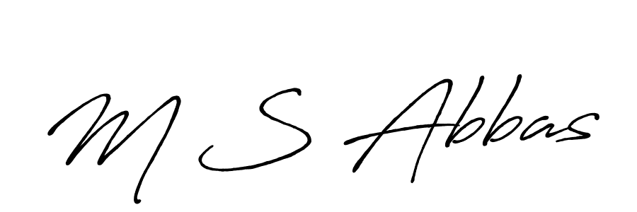 Create a beautiful signature design for name M S Abbas. With this signature (Antro_Vectra_Bolder) fonts, you can make a handwritten signature for free. M S Abbas signature style 7 images and pictures png