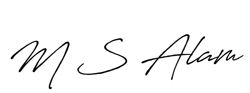 Create a beautiful signature design for name M S Alam. With this signature (Antro_Vectra_Bolder) fonts, you can make a handwritten signature for free. M S Alam signature style 7 images and pictures png