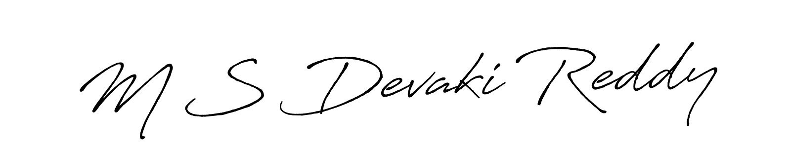 Create a beautiful signature design for name M S Devaki Reddy. With this signature (Antro_Vectra_Bolder) fonts, you can make a handwritten signature for free. M S Devaki Reddy signature style 7 images and pictures png