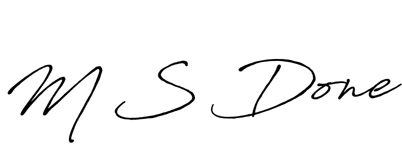 How to make M S Done name signature. Use Antro_Vectra_Bolder style for creating short signs online. This is the latest handwritten sign. M S Done signature style 7 images and pictures png