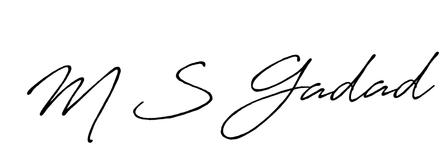 The best way (Antro_Vectra_Bolder) to make a short signature is to pick only two or three words in your name. The name M S Gadad include a total of six letters. For converting this name. M S Gadad signature style 7 images and pictures png