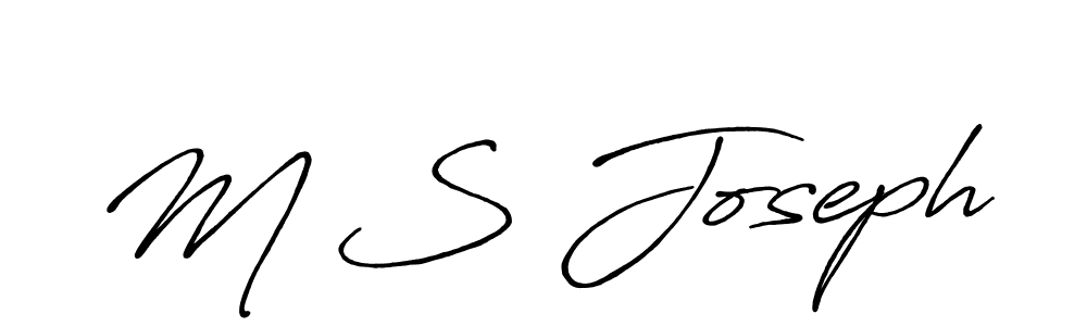 How to make M S Joseph name signature. Use Antro_Vectra_Bolder style for creating short signs online. This is the latest handwritten sign. M S Joseph signature style 7 images and pictures png