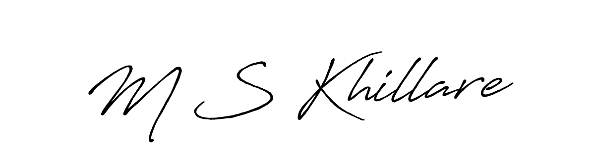 How to make M S Khillare name signature. Use Antro_Vectra_Bolder style for creating short signs online. This is the latest handwritten sign. M S Khillare signature style 7 images and pictures png